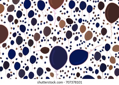 Hand drawn flying balloons illustrations background, good for graphic design, wallpapers or booklets. Cartoon style vector graphic.