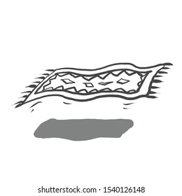 hand drawn flying carpet doodle