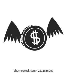 Hand drawn flying coin vector illustration