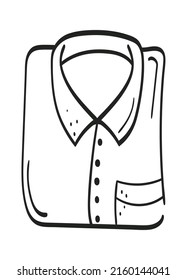 Hand drawn folded shirt. Vector illustration