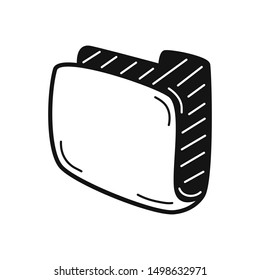 Hand drawn folder of documents isolated on a white. Vector illustration.
