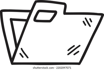 Hand Drawn folder file illustration isolated on background