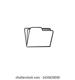 hand drawn folder icon illustration doodle line style