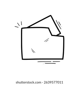 Hand Drawn Folder Illustration. Doodle Vector. Isolated on White Background - EPS 10 Vector