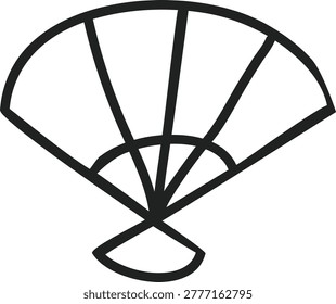 Hand drawn folding fan representing traditional Chinese fashion culture and cooling accessory