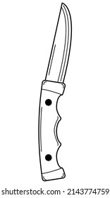 Handgezeichnetes Falzmesser. Werkzeug für Wandern und Tourismus. Doodle-Stil. Vektorgrafik.