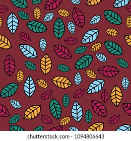  hand drawn foliage background seamless pattern