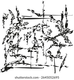 Hand drawn foliage. Monochrome botanical sketch. Natural branch design. Vector plant illustration.
