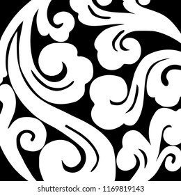 Hand Drawn Foliage Pattern. Repetitive cute vector background of leaves. Flat design, vector.