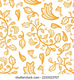 hand drawn foliage seamless pattern