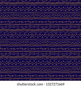 Hand drawn folk seamless pattern, vector