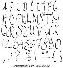 Hand drawn font.
