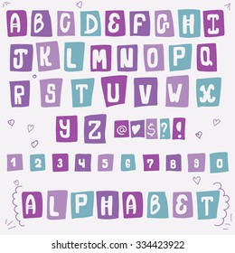 Hand drawn font - alphabet from A to Z in caps
