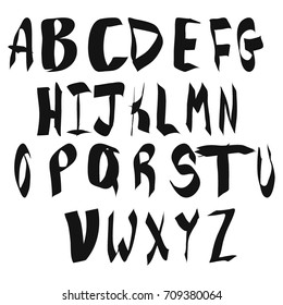 Hand drawn font - alphabet from A to Z in caps