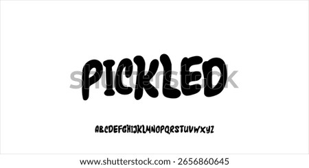 Hand Drawn Font. Bold Filled Typeface. Creative Uppercase Letters. Street Art Classic Lettering Fashion Designs Typography Modern Decorative Vintage Concept Vector Illustration.