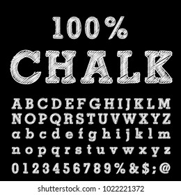 hand drawn font with chalk on blackboard