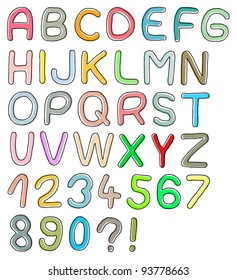 Hand drawn font, colorful design
