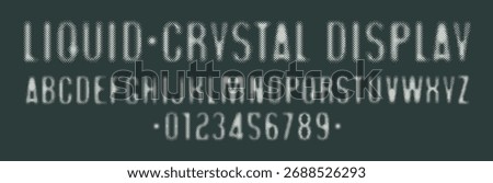 Hand drawn font consisting of dots, points. Simple font with the theme of computer games, digital technologies, pixels. Set of letters and numbers of the Latin alphabet. No AI used