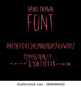 Tipo de letra dibujado a mano. Tipo de letra vectorial con estilo de dibujos animados manuscritos.
