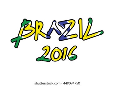 Hand drawn font doodle Brazil 