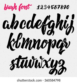 Hand drawn font handwriting brush