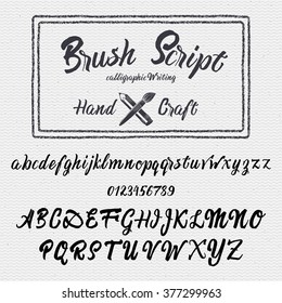 Hand Drawn Font Handwriting Brush Stock Vector (Royalty Free) 377299963 ...