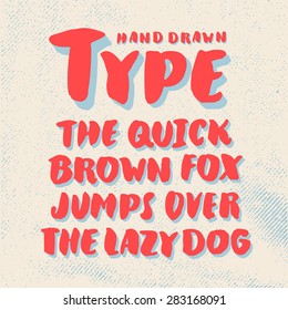 Hand drawn font. Handwritten alphabet letters.