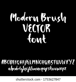 Handgezeichnete Schriftart aus trockenen Pinselstrichen. brüchiges Alphabet. Handgeschriebene Schriftart. Vektorgrafik