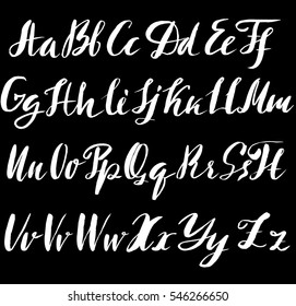 Calligraphic Vector Script Font Handwritten Brush Stock Vector (Royalty ...