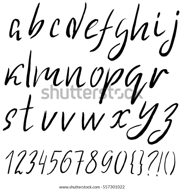 Hand Drawn Font Made By Dry Stock Vector (Royalty Free) 557301022 ...