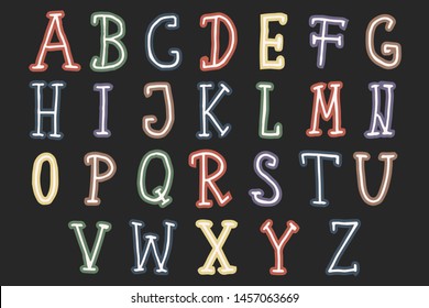 Hand drawn font, scribble alphabet for design