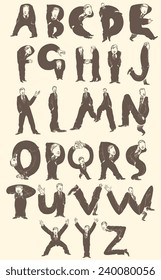 hand drawn font "SELLERS and CUSTOMERS" isolated on color background .8 EPS 
