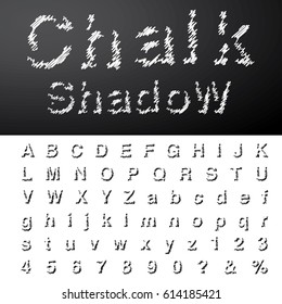 hand drawn font with shadow doodle lines