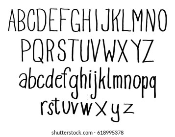 Hand drawn font of simple hand writing