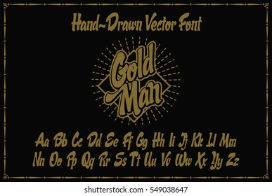 Hand Drawn Font With Steam Punk Type Style