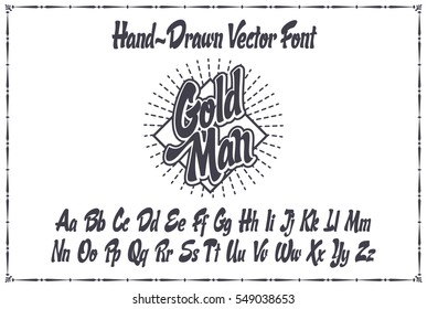 Hand Drawn Font With Steam Punk Type Style