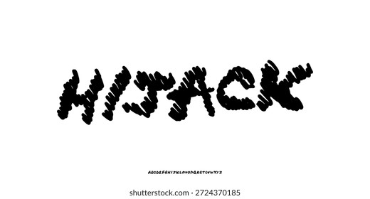 Hand Drawn Font Uppercase Only. Stylish Rough Font with Shaded Stroke Lettering. Bold Groovy Charcoal Burn Effect Typography. Decorative serif vintage modern design vector illustration.