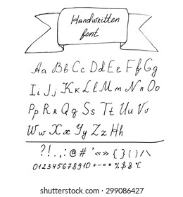 Hand drawn font in vector