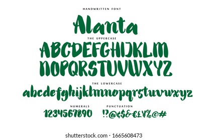 Hand drawn font vector alphabet set