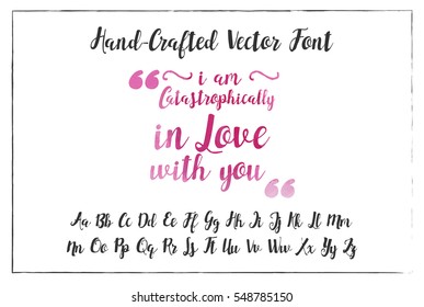 Hand Drawn Font Watercolor Alphabet Calligraphy Type