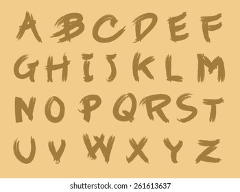 hand drawn font,brush stroke alphabet