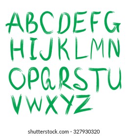 Hand drawn font,brush stroke alphabet