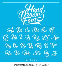 hand drawn fonts, calligraphic brush-pen