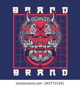 Hand Drawn Foo Dog Illustration Stock Vector	
