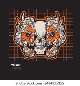 Hand Drawn Foo Dog Illustration Stock Vector	