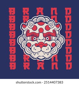 Hand Drawn Foo Dog Illustration Stock Vector	
