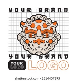 Hand Drawn Foo Dog Illustration Stock Vector	
