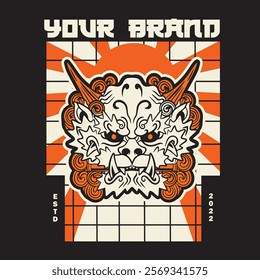 Hand Drawn Foo Dog Illustration Stock Vector