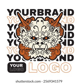 Hand Drawn Foo Dog Illustration Stock Vector
