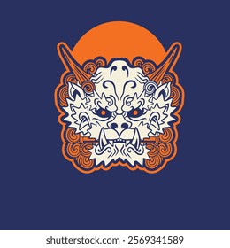 Hand Drawn Foo Dog Illustration Stock Vector